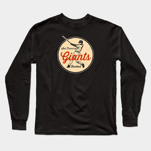 Vintage Giants Long Sleeve T-Shirt by Throwzack